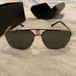 Versace Men’s Sunglasses Gold /Black Matte New Unworn Model: VE2238